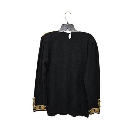 VTG Regency Collection For Joyce Gold Embellished Beaded Knit Sweater Size Small - Picture 3 of 8